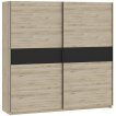 Interiax Kledingkast 'Bari' 2 Deuren | Artisan Eik/Antraciet | 204,5x200,2x60,3 cm miniatuur