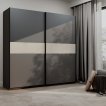 Interiax Kledingkast 'Bari' 2 Deuren | Cashmere/Antraciet | 204,5x200,2x60,3 cm miniatuur