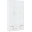 Interiax Kledingkast 'Verona' 3 Deuren, 4 Laden | Wit | 214x110,7x51,9 cm miniatuur