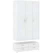 Interiax Kledingkast 'Verona' 3 Deuren, 4 Laden | Wit | 214x110,7x51,9 cm miniatuur