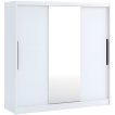 Interiax Kledingkast 'Rimini' 3 Schuifdeuren Met Spiegel | Wit | 205,5x204,5x63 cm miniatuur