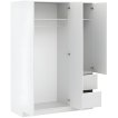 Interiax Kledingkast 'Modena' 3 Deuren, 2 Laden | Wit | 205,5x146,8x56,6 cm miniatuur