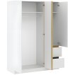 Interiax Kledingkast 'Modena' 3 Deuren, 2 Laden | Wit | 205,5x146,8x56,6 cm miniatuur