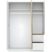 Interiax Kledingkast 'Modena' 3 Deuren, 2 Laden | Wit | 205,5x146,8x56,6 cm miniatuur