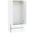 Interiax Kledingkast 'Treviso' 2 Deuren, 2 Laden | Wit/Goud | 180x80x50,5 cm miniatuur