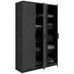 Interiax Storage Cabinet - Wardrobe 'Amelie' 3 Doors and 8 Shelves | Anthracite | 180x120x40 cm thumbnail