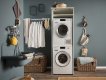 Interiax WASHWALL 'Mary' Wasmachine Ombouwkast Wit - Ombouw Meubel voor Droogkast - Met opbergkast - 200x67.5x67.5 cm miniatuur