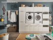 Interiax WASHWALL 'Mary' Armoire à panier à linge pour machine à laver Blanc - Armoire de tri de linge - 162x50x67,5 cm miniature