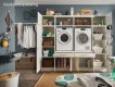 Interiax WASHWALL 'Mary' Wasmachine Bovenkast Wit - Met 1 openslaande deur- 38x50x67.5 cm miniatuur