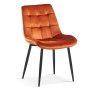 Interiax Chaise de salle à manger Lucy Velours Orange miniature