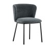 Interiax Dining Chair Yara Fabric Dark Grey thumbnail