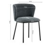 Interiax Dining Chair Yara Fabric Dark Grey thumbnail