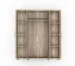 Interiax Wardrobe 'Mila' – 4 Doors, 1 Hanger & 6 Shelves | Sonoma Oak | 183x160x52cm thumbnail