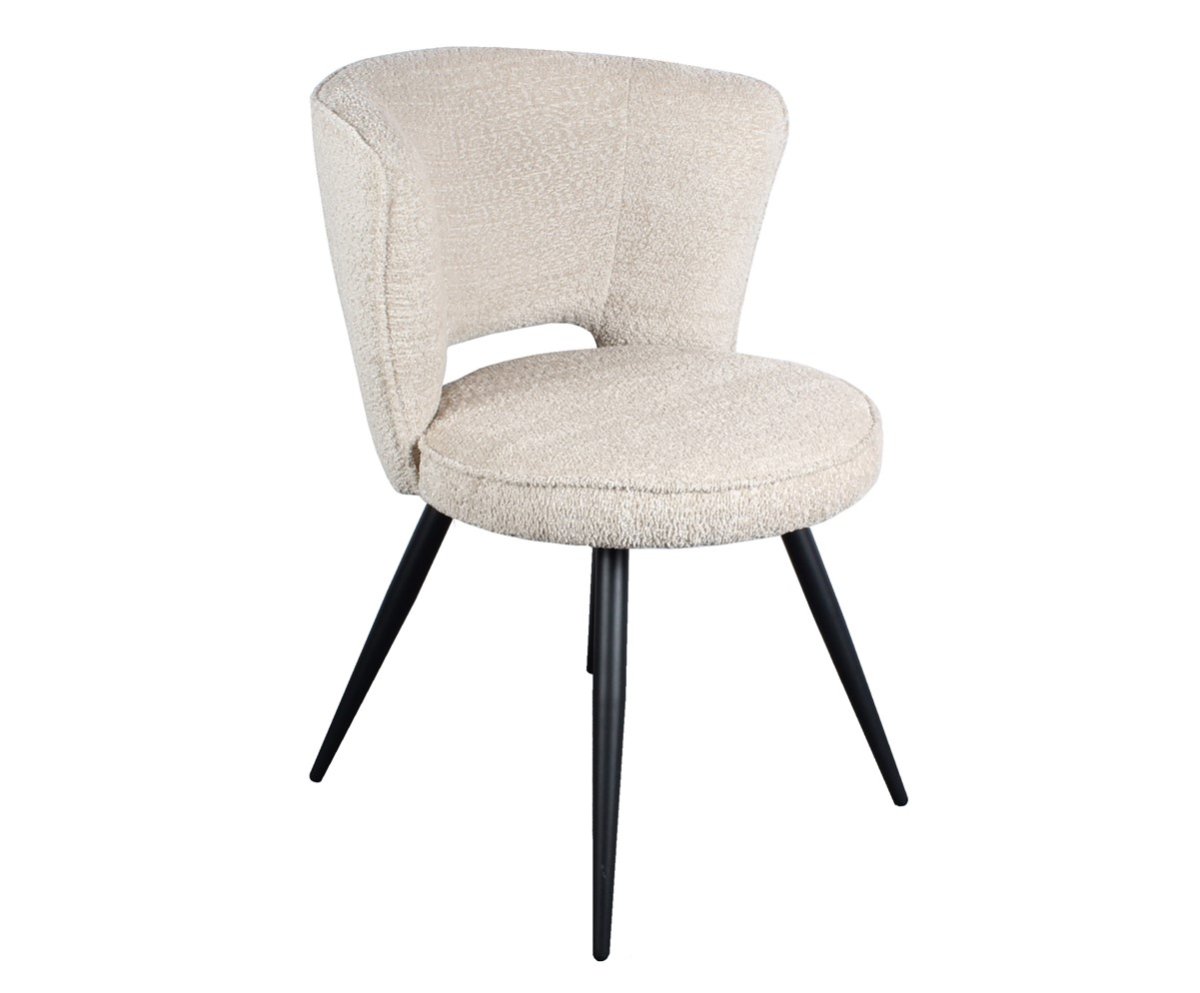 Interiax Chaise de salle à manger Nora Bouclé Ecru