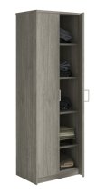 Interiax Opbergkast - Kledingkast 'Amelie' - 2 Deuren & 4 Legplanken | Grijze Eik | 180x60x40 cm miniatuur