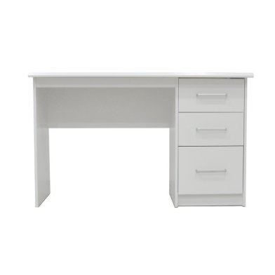 Interiax Bureau Jaxx - Blanc, 3 Tiroirs, MDF