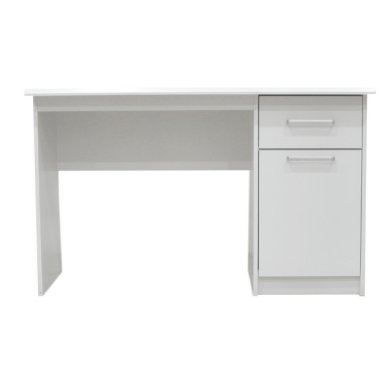 Interiax Bureau Jaxx - Blanc, 1 Tiroir 1 Porte, MDF