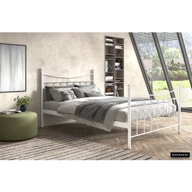 Bed 'Sacha' White 140x200 With Slatted Base