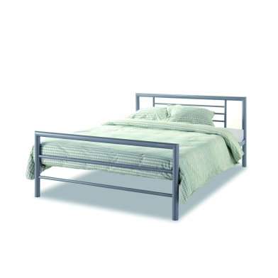 Bed 'Sandro' Grey 140x200 With Slatted Base