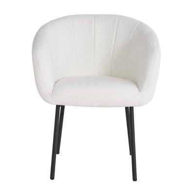 Interiax Dining Chair 'Alina' Bouclé White
