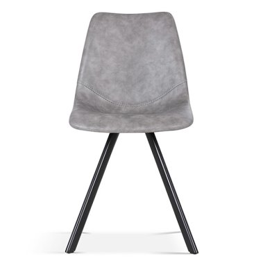 Interiax Chaise de salle à manger Anna PU Gris foncé