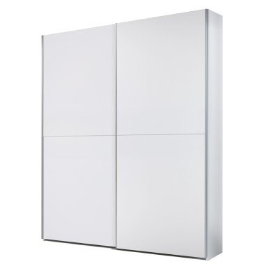 Interiax Wardrobe 'Emma' – White Sliding-door Wardrobe With 2 Hangers & 2 Shelves | 195x170x57.5 cm