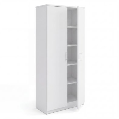 Interiax Storage Cabinet - Wardrobe 'Amelie' - 2 Doors & 4 Shelves | White | 180x80x40 cm