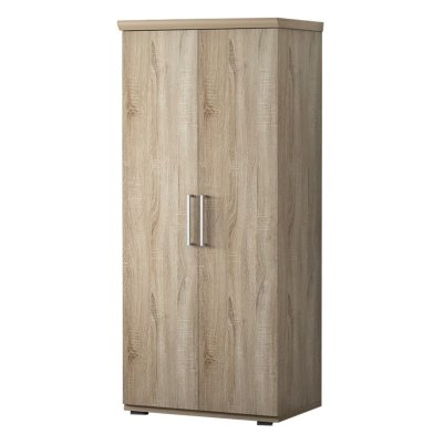 Interiax Wardrobe 'Mila' – 2 Doors, 2 Drawers, 1 Hanger & 3 Shelves | Sonoma Oak | 183x80x52 cm