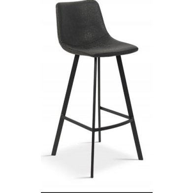 Bar Stool 'Ozan' PU Black (Seat Height 78cm)(2 per box)