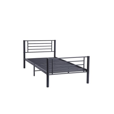 Interiax Otis Bed - Dark Grey Metal - 90x200 cm - Including Slatted Base