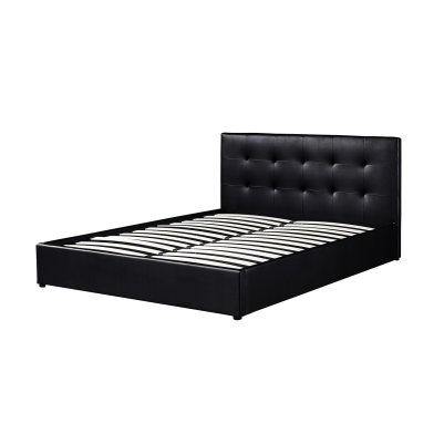 Interiax Morris Bed - Black PU Leather - 160x200 cm - Including Storage Trunk