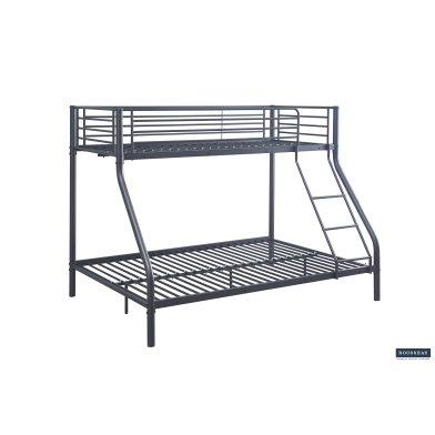 Interiax Trio Bunk Bed - Metal Dark Grey - 140/90x200 cm - Including Slatted Bases