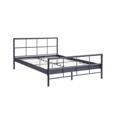 Interiax Lucas Bed - Metal Dark Grey - 140x200 cm - Including Slatted Base