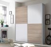 Interiax Armoire 'Emma' à Portes Coulissantes avec 2 Cintres et 2 Étagères | Chêne Sonoma | 195x170x57,5 cm miniature
