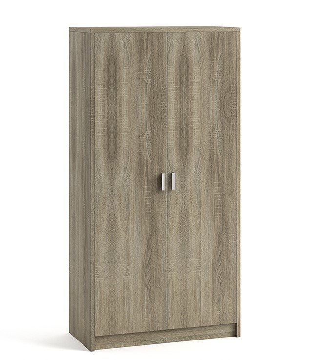 Interiax Storage Cabinet - Wardrobe 'Aurora' – 2 Doors & 4 Shelves | Sonoma Oak | 148x72x36 cm