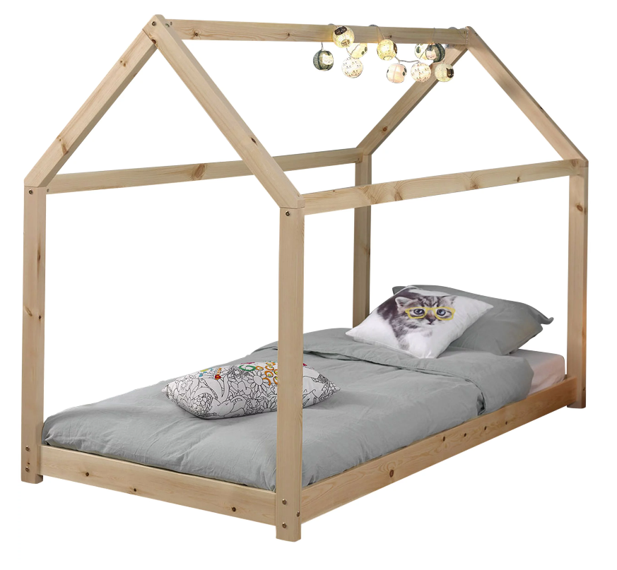 Lit Cabane 90x200 Naturel