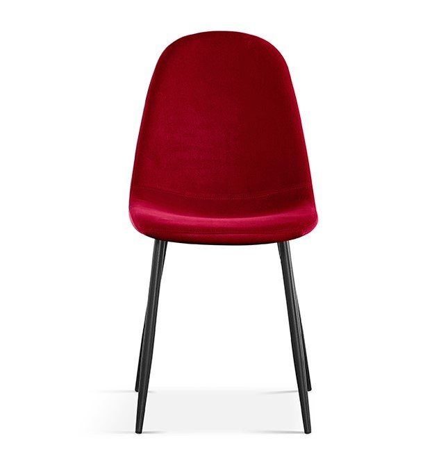 Interiax Chaise de salle à manger Lou Velours Bordeaux
