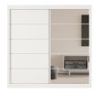 Interiax Wardrobe 'Mila' – White Sliding-door Wardrobe With 1 Hanger, 4 Shelves & Mirror | 197.5x182.5x52.5 cm thumbnail