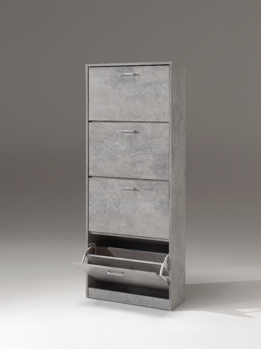 Shoe Cabinet 'Carini' 4 Drawers Concrete