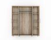 Interiax Wardrobe 'Mila' – 4 Doors, 1 Hanger & 6 Shelves | Sonoma Oak | 183x160x52cm thumbnail