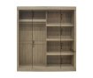 Interiax Wardrobe 'Mila' – Sonoma Oak Sliding-door Wardrobe With 1 Hanger & 4 Shelves | 197.5x182.5x52.5 cm thumbnail
