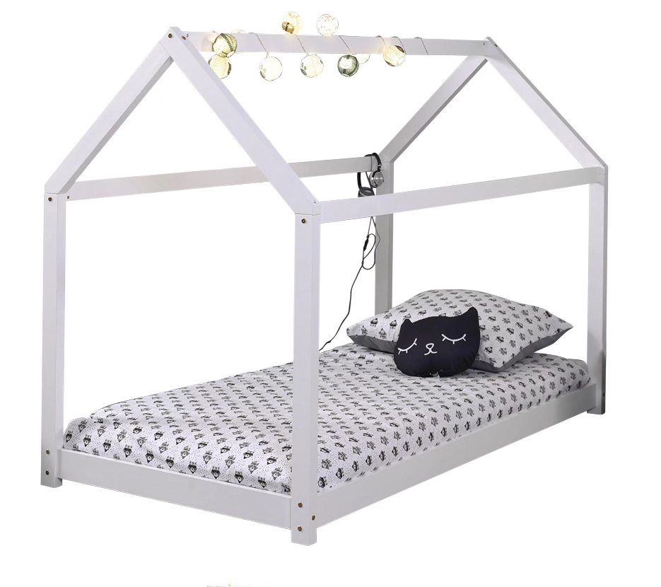 Lit Cabane 90x200 Blanc