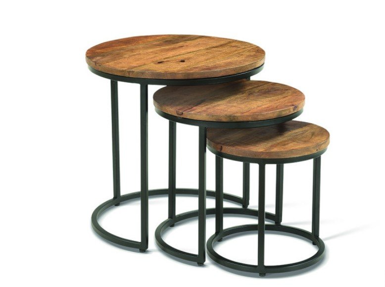 Interiax Side Table 'Finn' 3-Piece Mangolia