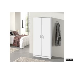 Rangeerkast 'Ray' 2 Deuren en 4 Legplanken Wit (180x80x40cm)