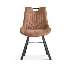 Interiax Chaise de salle à manger Ida Microfibre PU Brun Foncé