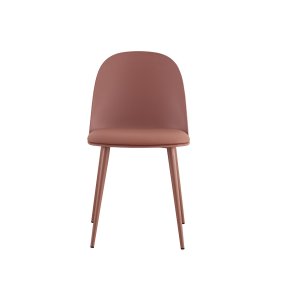 Interiax Chaise de salle à manger Fé Assise PP Coussin PU Terracotta