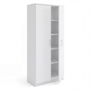Interiax Storage Cabinet - Wardrobe 'Amelie' - 2 Doors & 4 Shelves | White | 180x80x40 cm