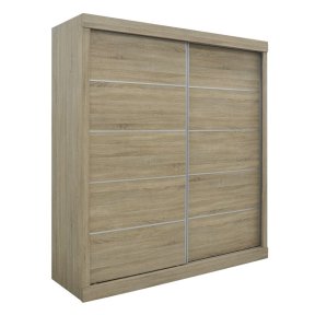 Interiax Kledingkast 'Mila' – Sonoma Eik Schuifdeurkast met 1 Hanger & 4 Legplanken | 197.5x182.5x52.5 cm
