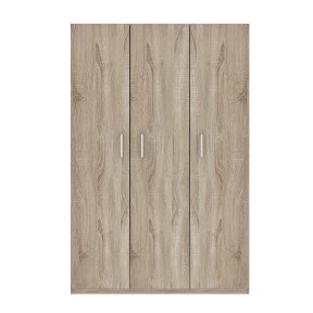 Interiax Opbergkast - Kledingkast 'Mila' - 3 Deuren & 8 Legplanken | Sonoma Eik | 180x120x42 cm