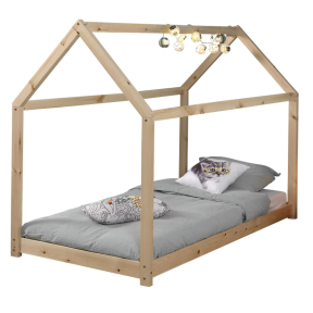 Lit Cabane 90x200 Naturel